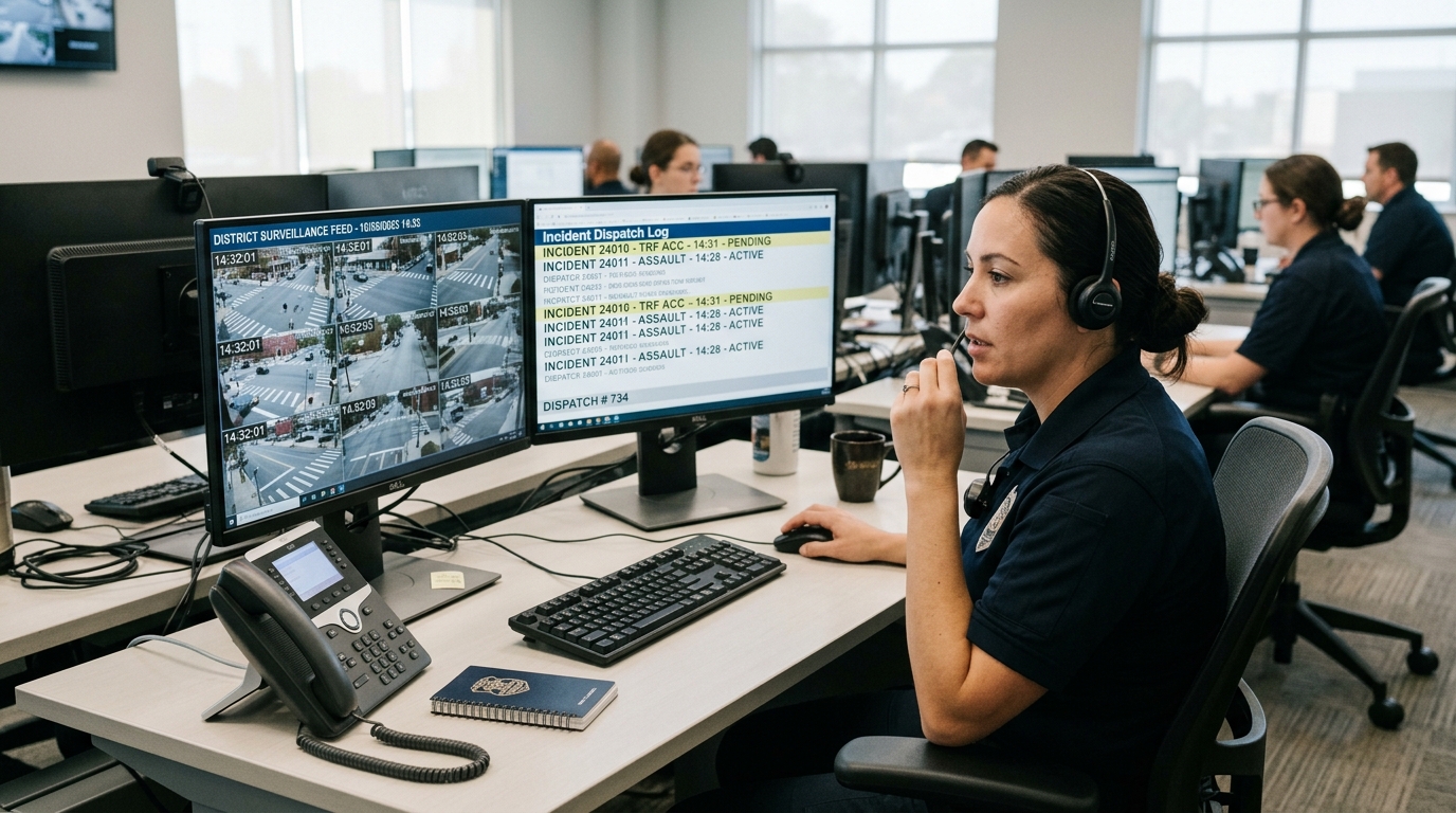 District Police Emergency CAD Dispatch Desk